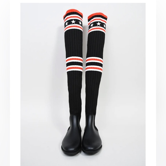 Givenchy Black Thigh High Rainboots Size 5 - Picture 5 of 11